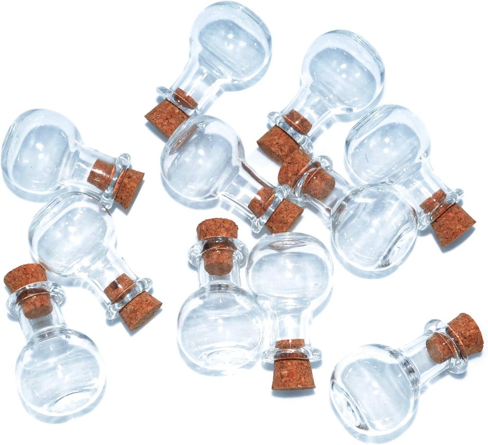 20PCS 2ml Mini Glass Bottles with Cork Stoppers, Tiny Vials for DIY Crafts Gifts