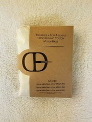 6 piece Set of Reusable Eco-Friendly 100% Cotton Muslin and Mesh Tote bags