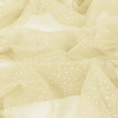 Glitter Tulle Fabric, 1 Yard X 60 Inch Wide Tulle Bolt Beige Tulle Netting with