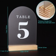 ORGANTEAM Wedding Table Numbers 1-10, Acrylic Number Frosted White Font