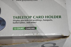 GrayBunny Tabletop Card Holders Set 12 Count Chrome Place Card Stands Wedding