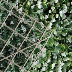 Artificial Faux Foliage Large Green Leaves 11 sq ft UV Protected Wall Mat Hedge