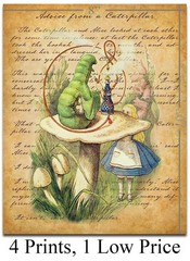 Alice in Wonderland Decoration – 8×10 Prints Unframed Wall Art Alice in Wonde…