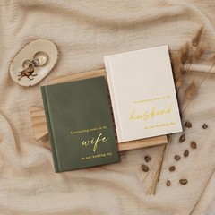 Elegant Velvet Wedding Vow Books With Gold Foil Lettering His and Hers Vow Books