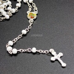 US 12 Lady Guadalupe Rosary Silver Cap Glass Jar Baby Shower Baptism Party Favor