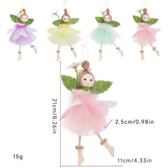 Easter Angel Ornament with Tulle Skirt for Walls Trees and Party Spaces
