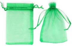 Large 8×12 Green Organza Drawstring Bags – Perfect for Weddings & Crafts