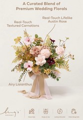 Powder Pink And Sand Beige Bridal Wedding Bouquet, Small 13”