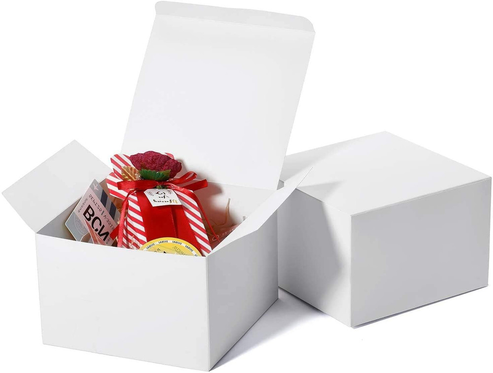 White Gift Boxes 50 Pc,Bridesmaid Proposal Box 6X6X4» Recycled Paper Small Gif