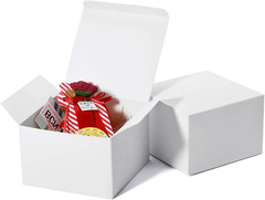 White Gift Boxes 50 Pc,Bridesmaid Proposal Box 6X6X4» Recycled Paper Small Gif