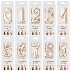 PHD CAKE 10-Count 0-9 Champagne Gold Number Birthday Candles, Number One Birthda