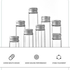 12PCS 5ML Glass Bottles with Aluminum Lids Tiny Clear Jars Storage Vials