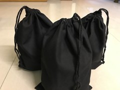 3″x5″ Cotton Single Drawstring Muslin Bags (Black color)- SET OF 50