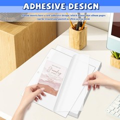 VOKOY 25 Sheets/50 Pages Photo Album Pages for 3 Ring Binder, Self Adhesive S…