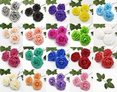 25/50pcs Artificial Foam Roses for Wedding Bouquets DIY Home Party Decoration