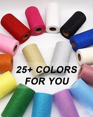 Brown Glitter Tulle Fabric Rolls, 6″ by 50 Yards, 150 ft, Brown