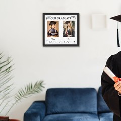 GraduatePro Then and Now Graduation Picture Frame for 2 Photos, HD Real Glass…