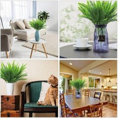 1-10pack Artificial Fake Boston Fern Plant Bushes Artificial Ferns Outdoor Decor