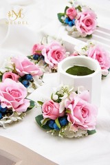 Meldel Pink Pocket Boutonniere for Men Wedding, Set of 6, Prom Corsages Flowe…
