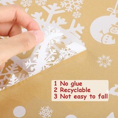 Aneco 270 Pieces Large Christmas Tree Window Clings White Reindeer Snowflake …