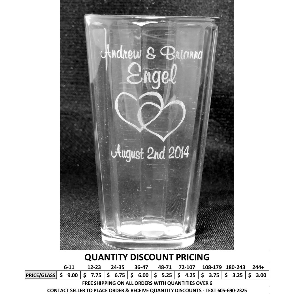 Personalized 16oz Pub Glass Pint Custom Engraved Pub Pint Glasses Wedding Gifts