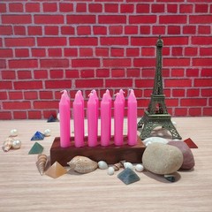 Box of 12 Pink Candles | 4 inches Tall & 3/4 inch Diameter | Set 12,