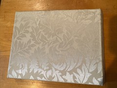 Elegant Cream Satin Wedding Photo Keepsake Album w/ Tied Bow & 24 White pages