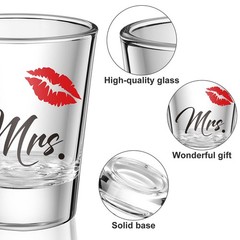 2 Pcs Mr and Mrs Bride Groom Wine Glasses Gifts 2 Count (Pack of 1), Gold