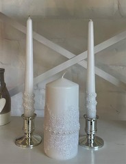 Unity Candle Set for Wedding Ceremony & Reception – 6” Pillar & Two