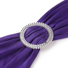 50Pcs Chair Sashes Sequin Stretch Bows Chair Bands Xmas Wedding Banquet Decor