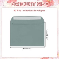 50 Pcs Self Sealing Invitation Envelopes 7.8×5.5 Inch A7 Grey