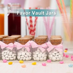 40 Pack Glass Favor Jars with Cork Lid, 3.4 oz Small Glass Bottles for Wedding F