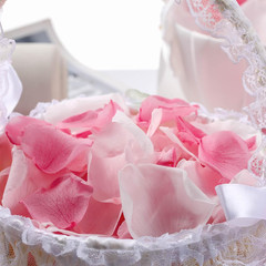180 PCS Real Pink White Rose Flower Petals Confetti for Wedding to Throw, 1.75Oz