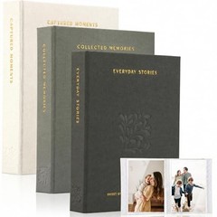 Set of 3 Linen Photo Albums – Safely Holds 4×6 Pictures