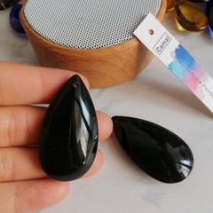20Pcs Black 47mm Crystal Smooth Drop Pendant Chandelier Prisms Lamp Parts