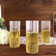 6 Clear 14 oz Crystal Plastic Drinking Glasses Party Events Disposable Tableware
