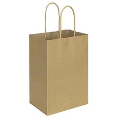 100 Pack 5.25″x3.25×8″ Brown Small Paper Bags with Handles Bulk, Gift Paper Bags