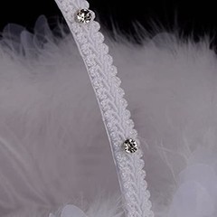 2 PCS Wedding Flower Girl Baskets White Flower Basket with Lace Handle Decor