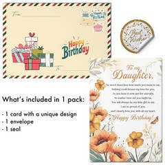 Birthday Card for Daughter, Happy Birthday Wishes for Daughter Greeting Card …