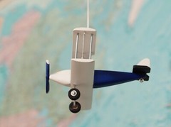 Hanging Airplane, Blue White Black, Nursery Decor, Decorative wooden airplane
