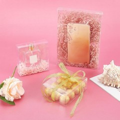 30PCS Clear Gift Boxes, 4x4x1.2inch Rectangle PVC Clear Wedding Favour Boxes …