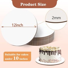 25 PCS 12 Inch Round Cake Boards Greaseproof Cardboard Circles Pastry Base