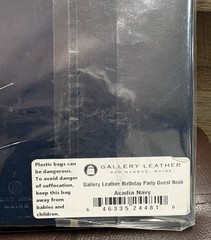 Gallery Leather Guest Book Acadia Navy Bonded Leather 7”x9” Lined New