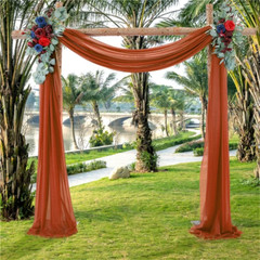 Chiffon Wedding Arch Draping Fabric,75*600Cm Wedding Arch Drapes Sheer Backdrop