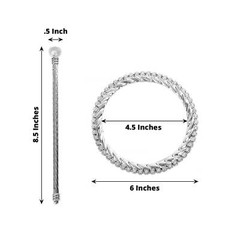 SILVER 2 Plastic 6″ Braided Design CURTAIN TIE Backs Acrylic Crystals Party