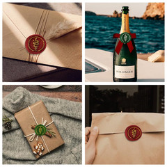 Snake Star Wax Seal Stamp Wedding Invitations Embossed Stamp Sealing Removable 1