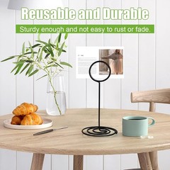 Table Number Holders 6pcs Black Sign Stand Place Card Holder