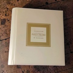 Hallmark 50th Anniversary Wedding Book Memory Golden Never Used Acid Free Pages