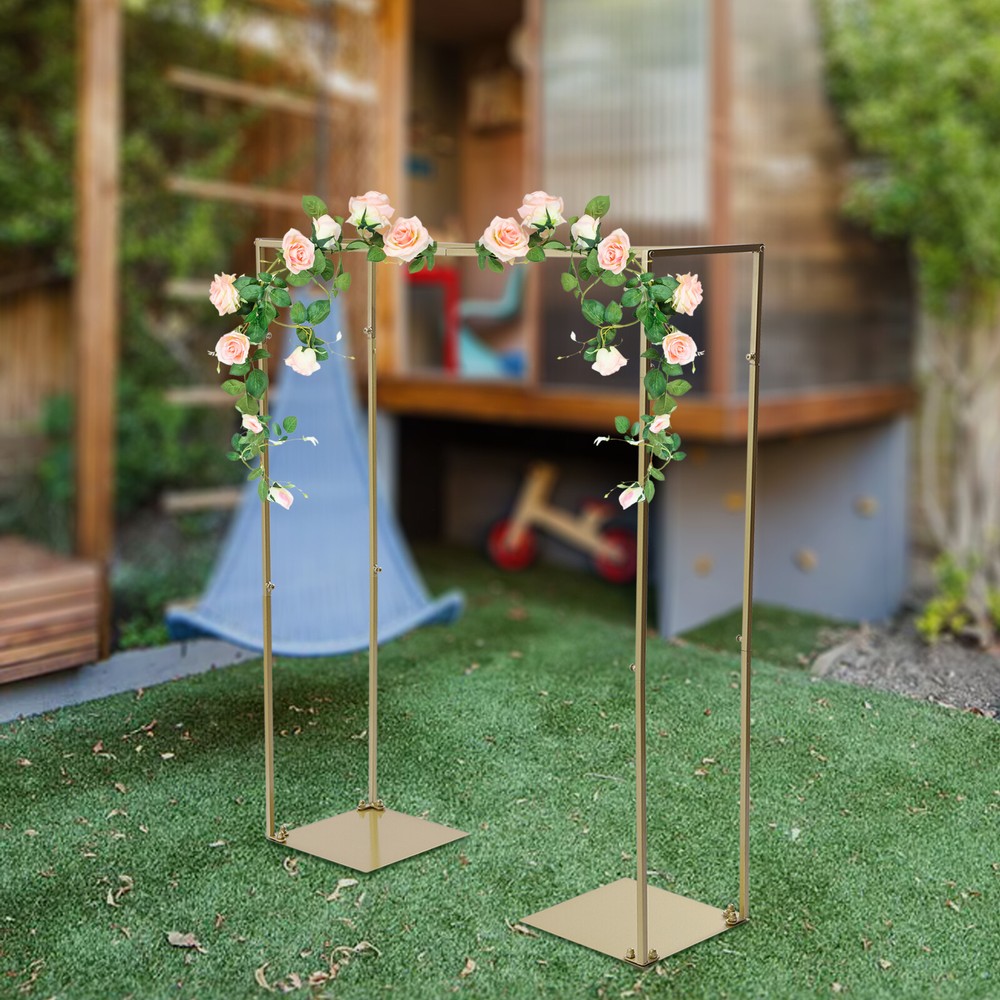 1×1.2M Golden Metal Wedding Arch Backdrop Stand kIT for Wedding Party Decoration