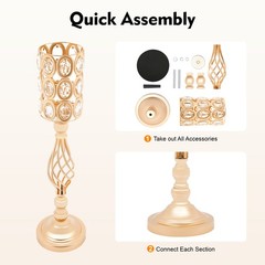 24.02» Flower Holder Flower Vase Centerpieces Stand for Party Table Centerpiece